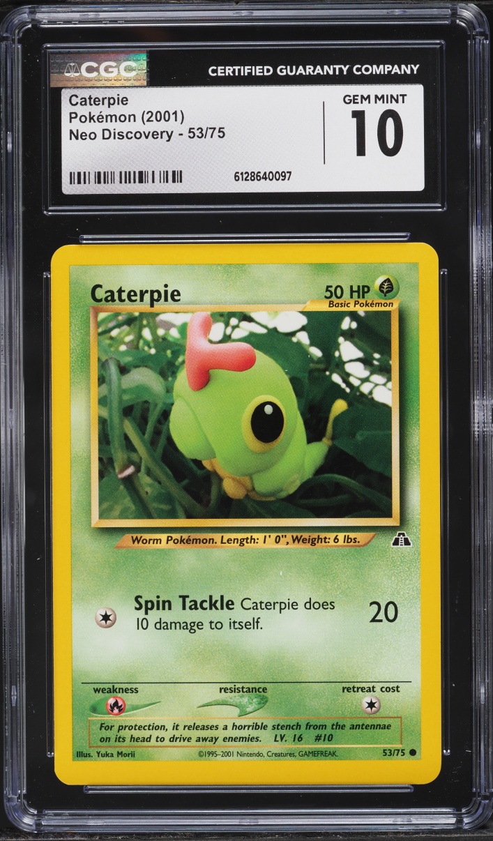 2001 Pokemon Neo Discovery Caterpie #53 CGC 10 GEM MINT