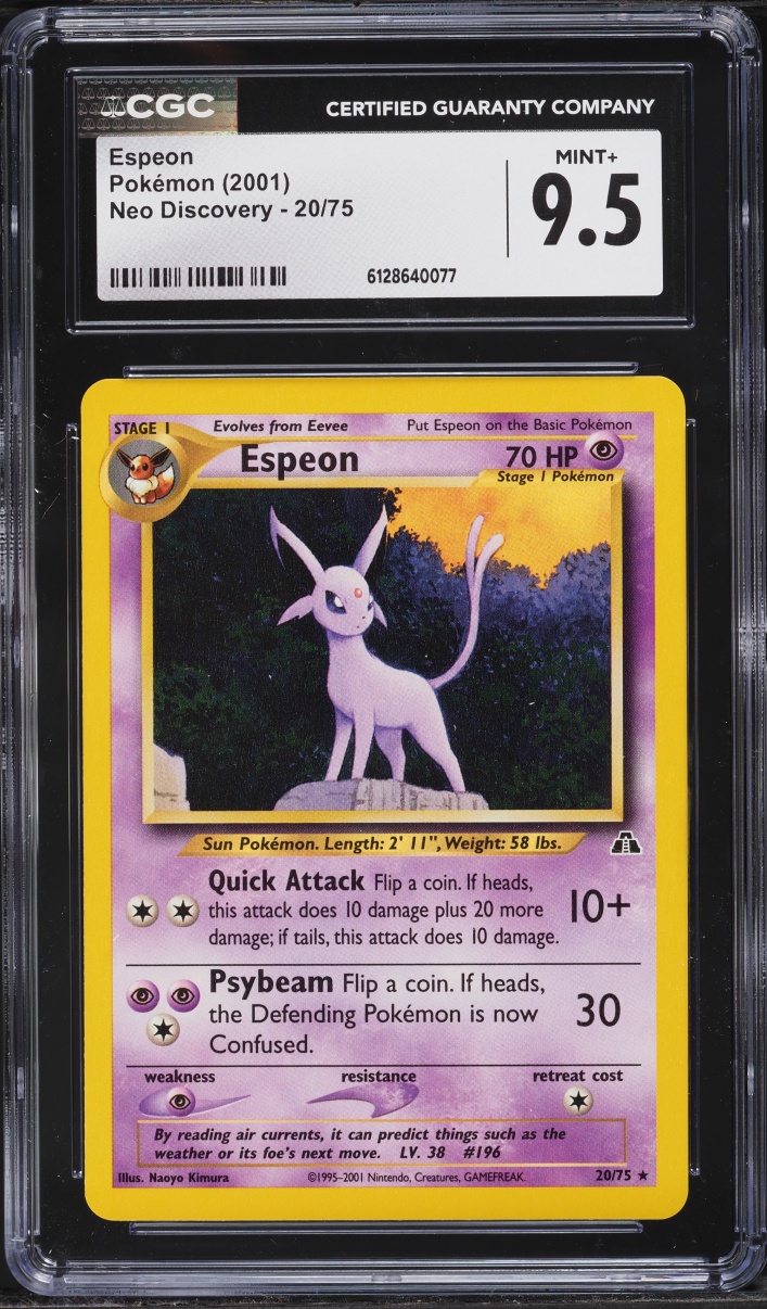 2001 Pokemon Neo Discovery Espeon #20 CGC 9.5 MINT+