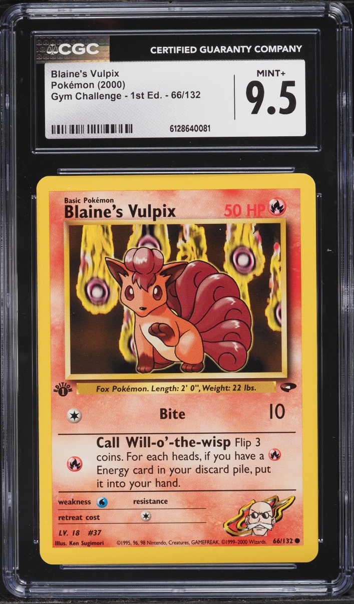 2000 Pokemon Gym Challenge 1st Edition Blaine's Vulpix #66 CGC 9.5 MINT+