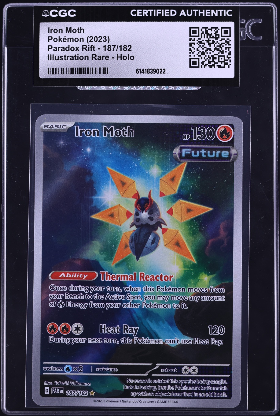 2023 Pokemon Scarlet & Violet Paradox Rift IR Iron Moth #187 CGC AUTH