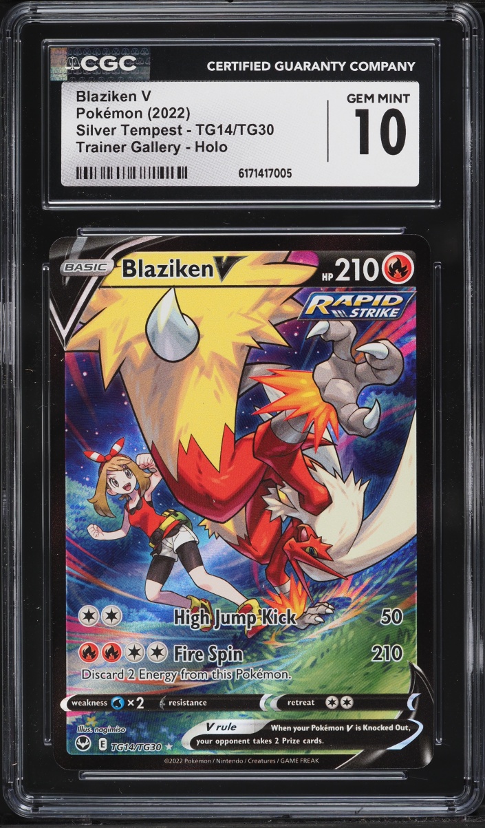 2022 Pokemon Sword & Shield Silver Tempest Trainer Gallery Chr Blaziken V #Tg14 CGC 10 Gem Mint