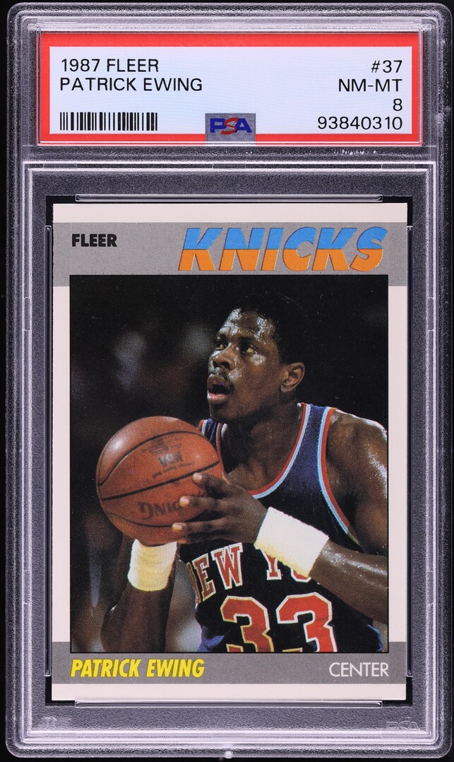 1987 Fleer Basketball Patrick Ewing #37 PSA 8 NM-MT