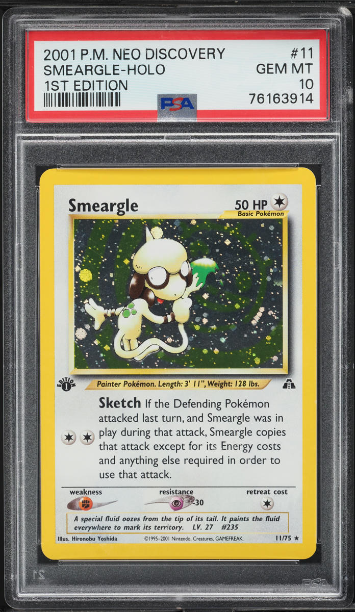 2001 Pokemon Neo Discovery 1st Edition Holo Smeargle #11 PSA 10 GEM MINT