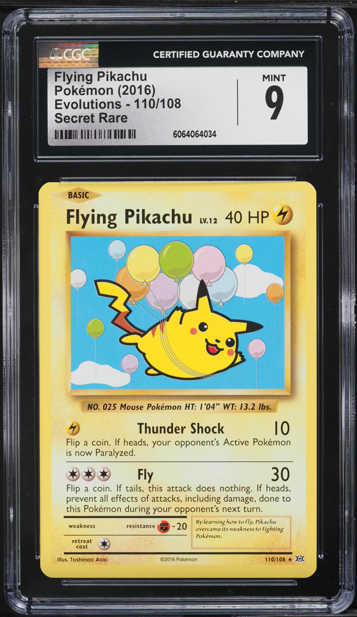 2016 Pokemon XY Evolutions Flying Pikachu #110 CGC 9 MINT