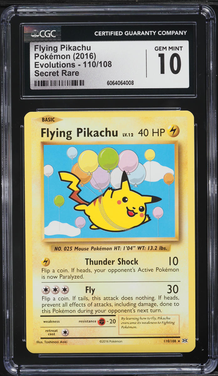 2016 Pokemon XY Evolutions Flying Pikachu #110 CGC 10 GEM MINT