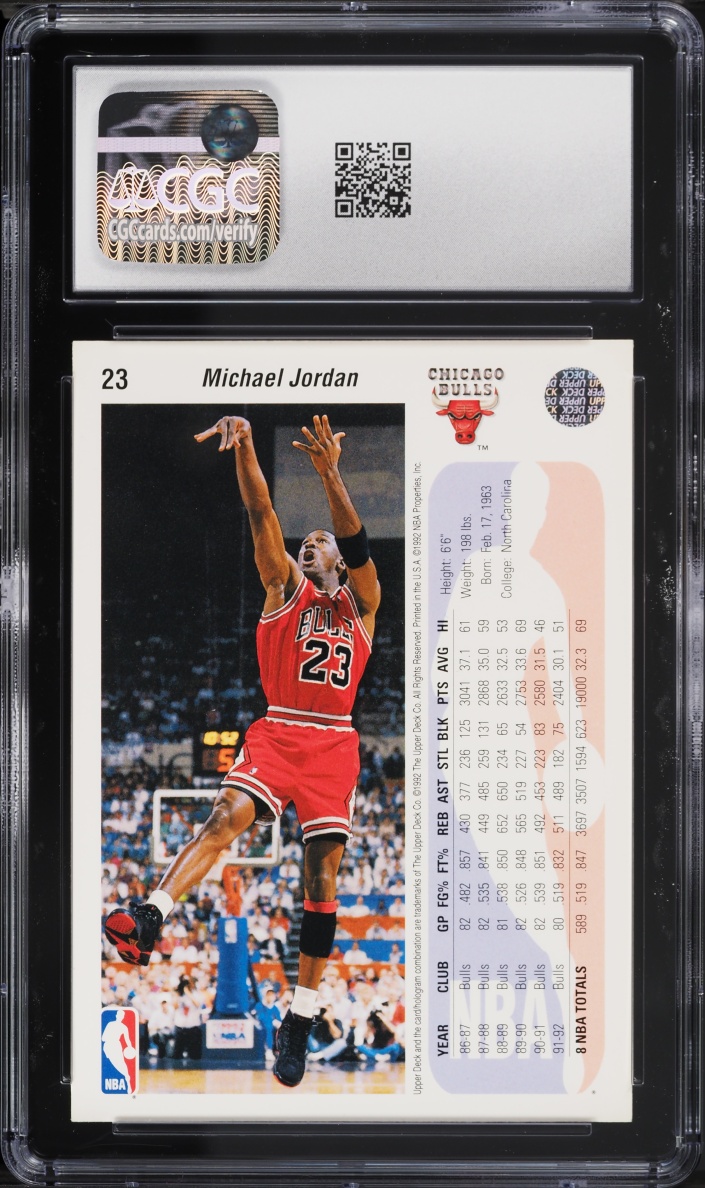 1992 Upper Deck Basketball Michael Jordan #23 CGC 9 MINT