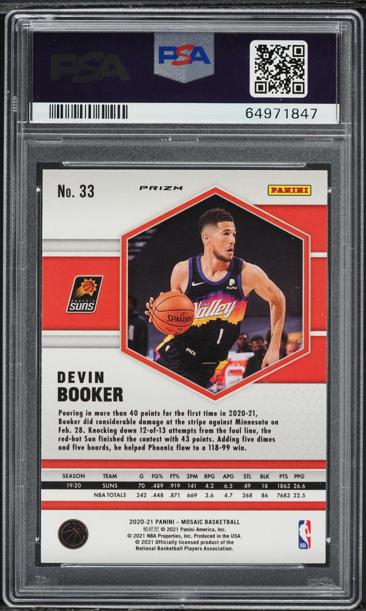 2020 Panini Mosaic Genesis Devin Booker #33 PSA 10 GEM MINT