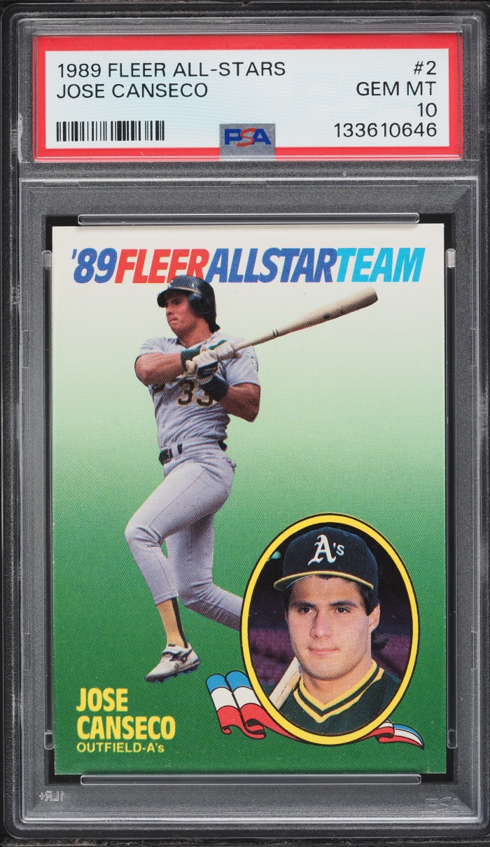 1989 Fleer All-Stars Jose Canseco #2 PSA 10 GEM MINT