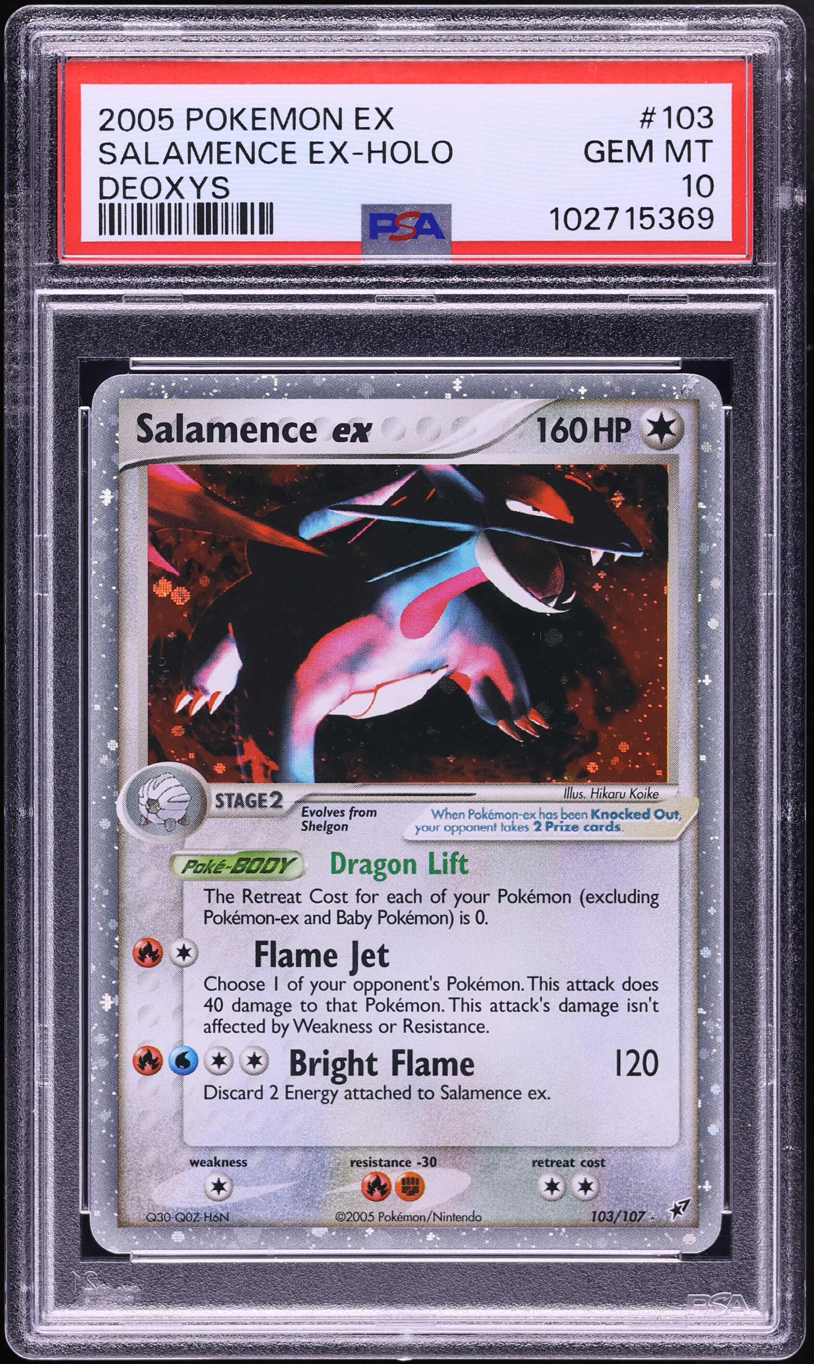 2005 Pokemon EX Deoxys Holo Salamence ex #103 PSA 10 GEM MINT