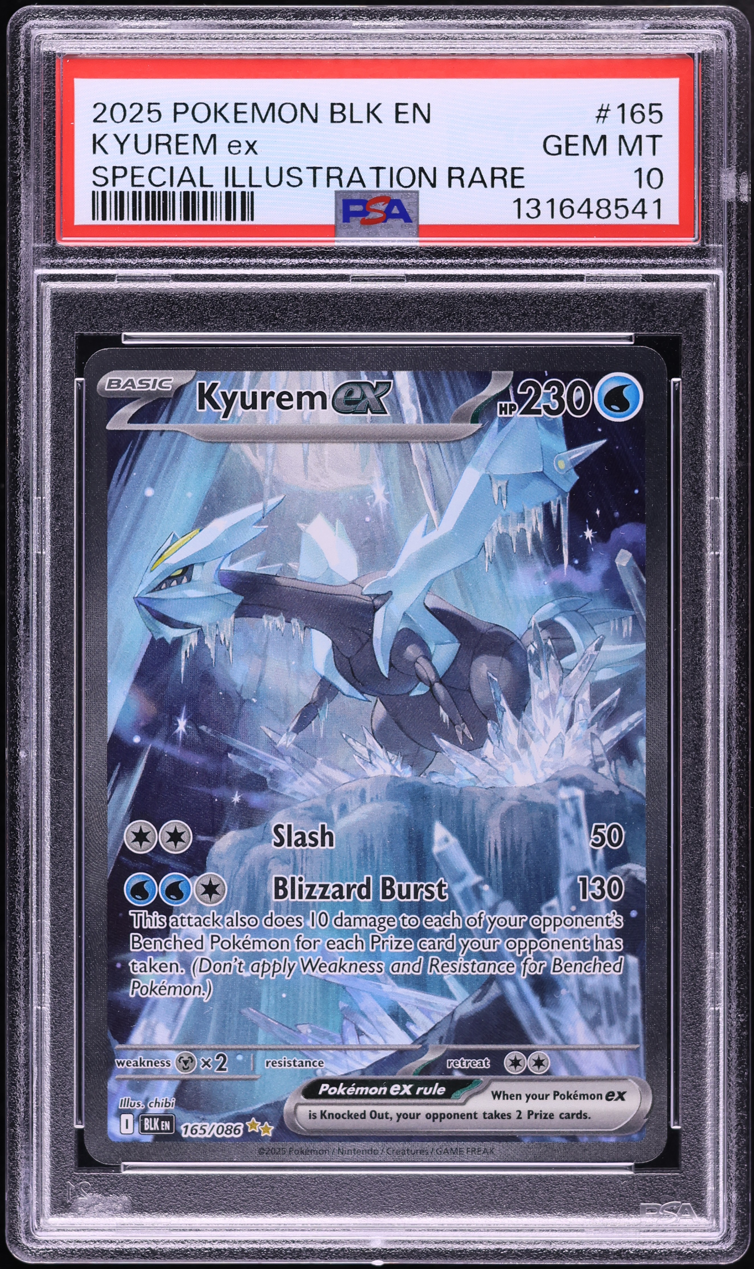 2025 Pokemon Scarlet & Violet Black Bolt SIR Kyurem EX #165 PSA 10 GEM MINT