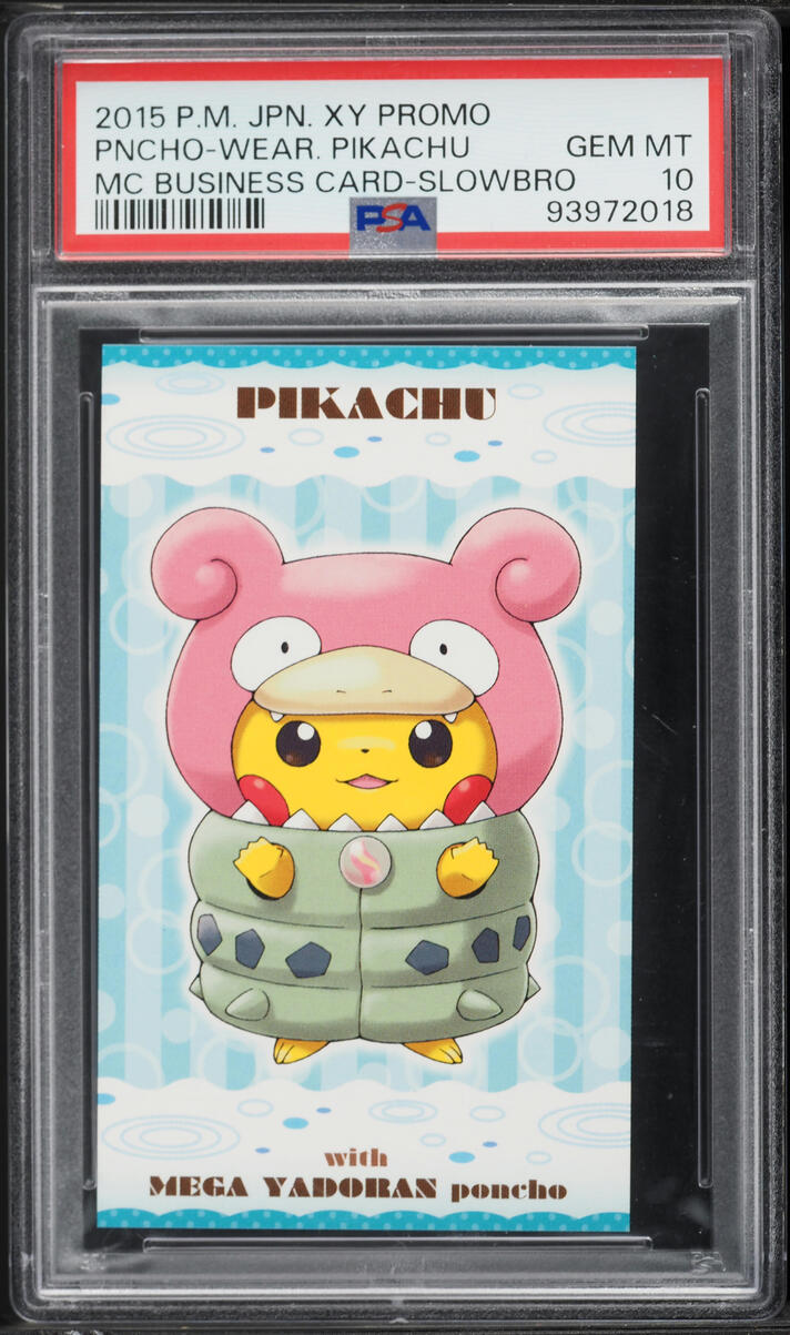 2015 Pokemon Japanese XY Promo MC Business Card Slowbro Poncho Pikachu PSA 10 GEM MINT