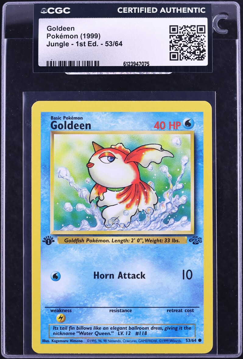 1999 Pokemon Jungle 1st Edition Goldeen #53 CGC AUTH