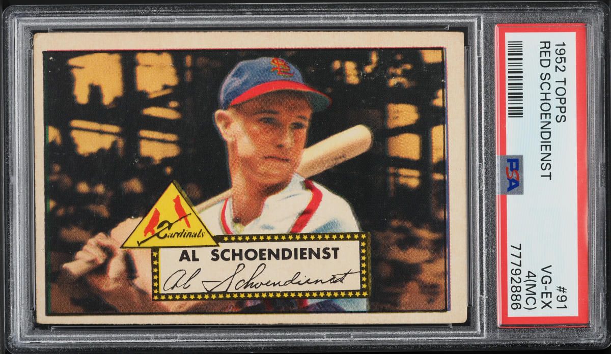 1952 Topps Red Schoendienst #91 PSA 4(mc) VGEX