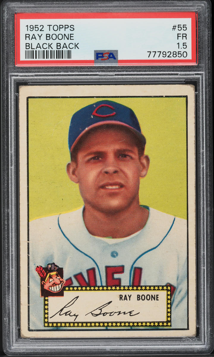 1952 Topps Ray Boone BLACK BACK #55 PSA 1.5 FR