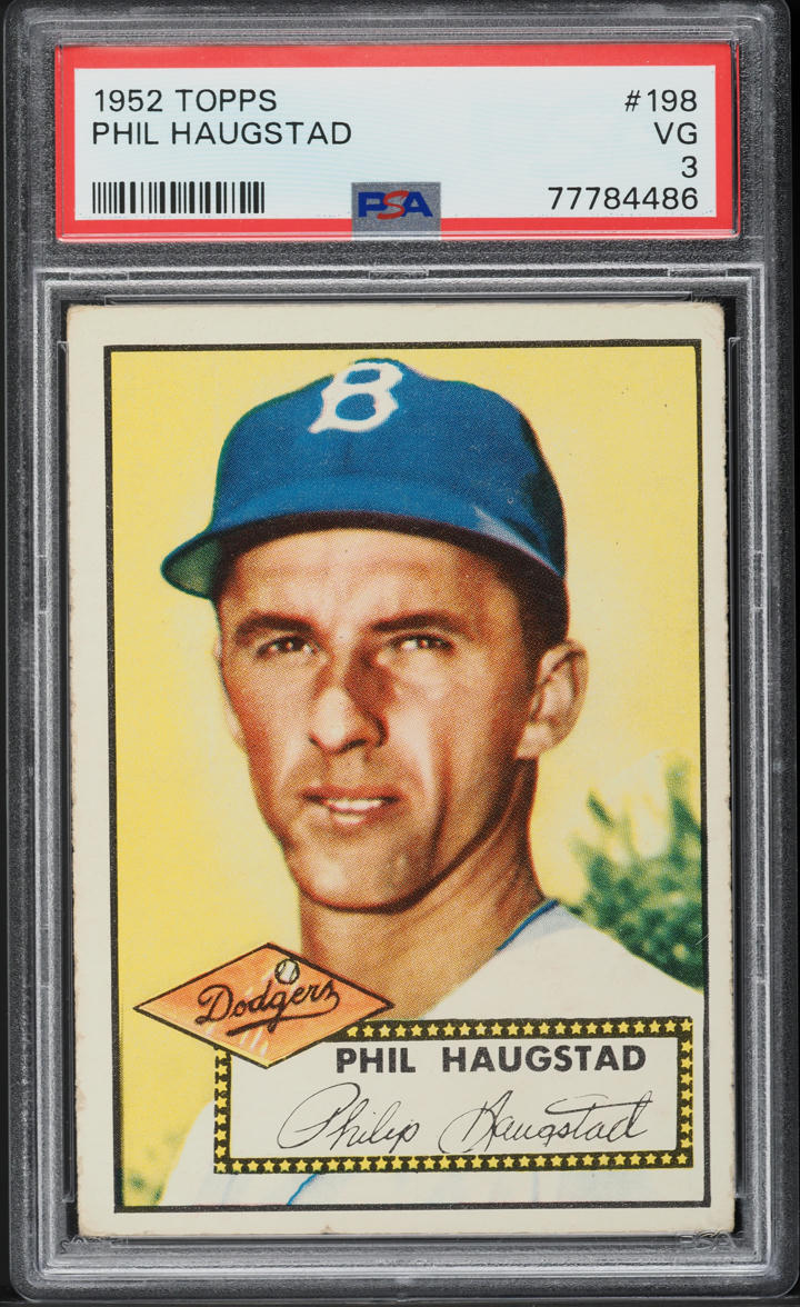 1952 Topps Phil Haugstad #198 PSA 3 VG