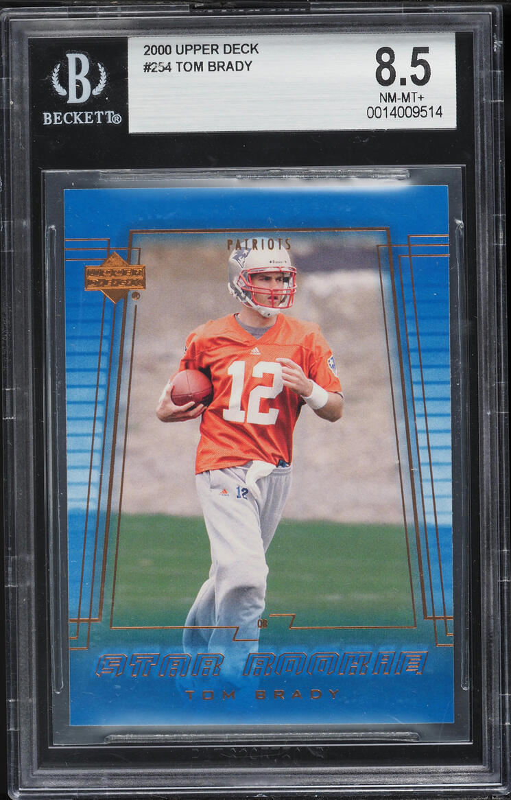 2000 Upper Deck Football Tom Brady ROOKIE #254 BGS 8.5 NM-MT+