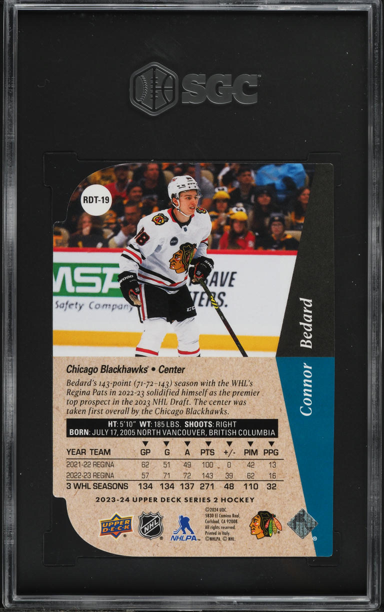 2023 Upper Deck '94 Die-Cut Connor Bedard ROOKIE #RDT-19 SGC 10 GEM MINT