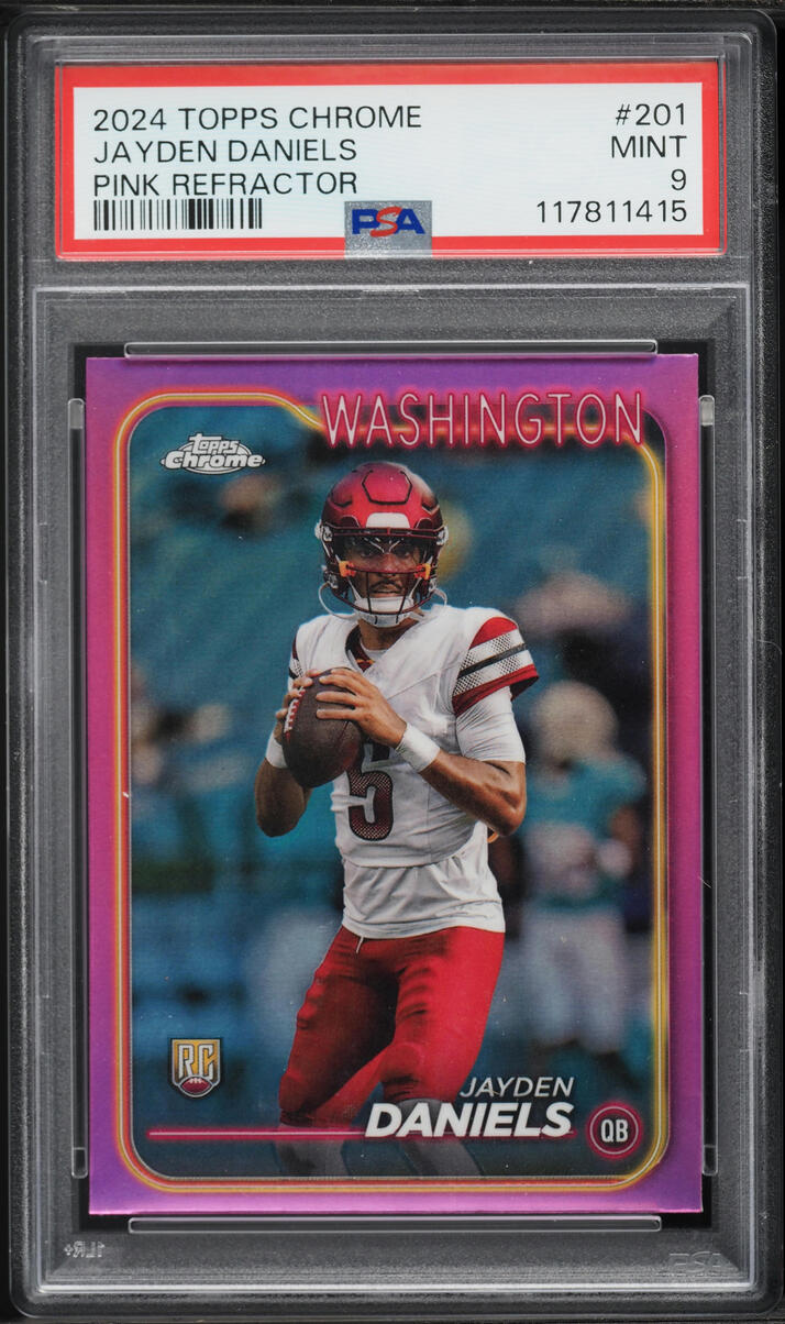 2024 Topps Chrome Pink Refractor Jayden Daniels ROOKIE #201 PSA 9 MINT