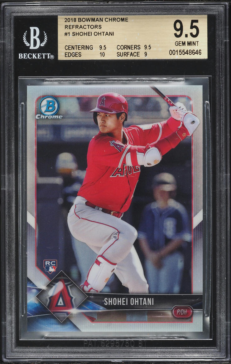 2018 Bowman Chrome Refractor Shohei Ohtani ROOKIE /499 #1 BGS 9.5 GEM MINT