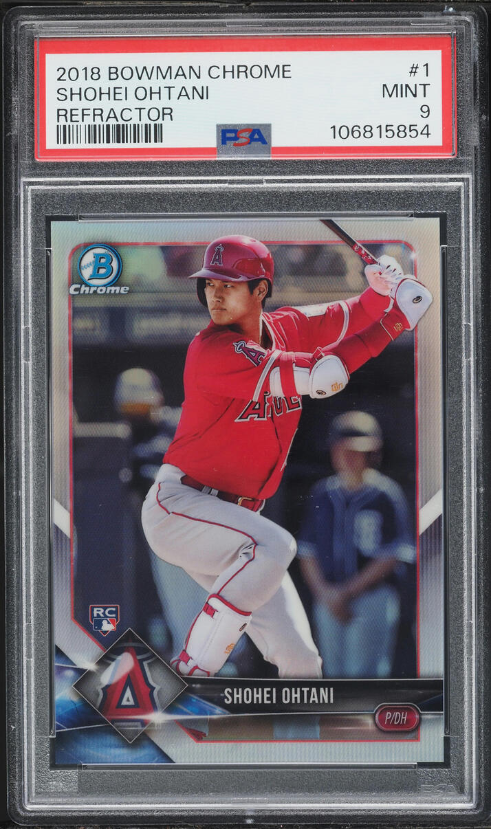 2018 Bowman Chrome Refractor Shohei Ohtani ROOKIE /499 #1 PSA 9 MINT