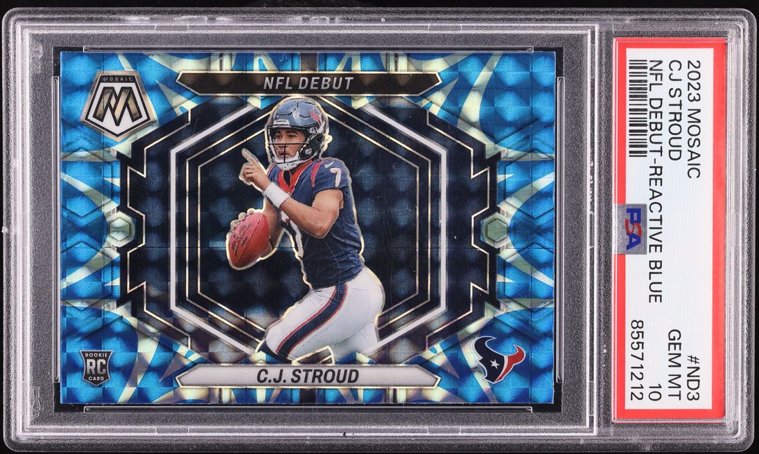 2023 Panini Mosaic Reactive Blue C.J. Stroud ROOKIE #ND-3 PSA 10 GEM MINT