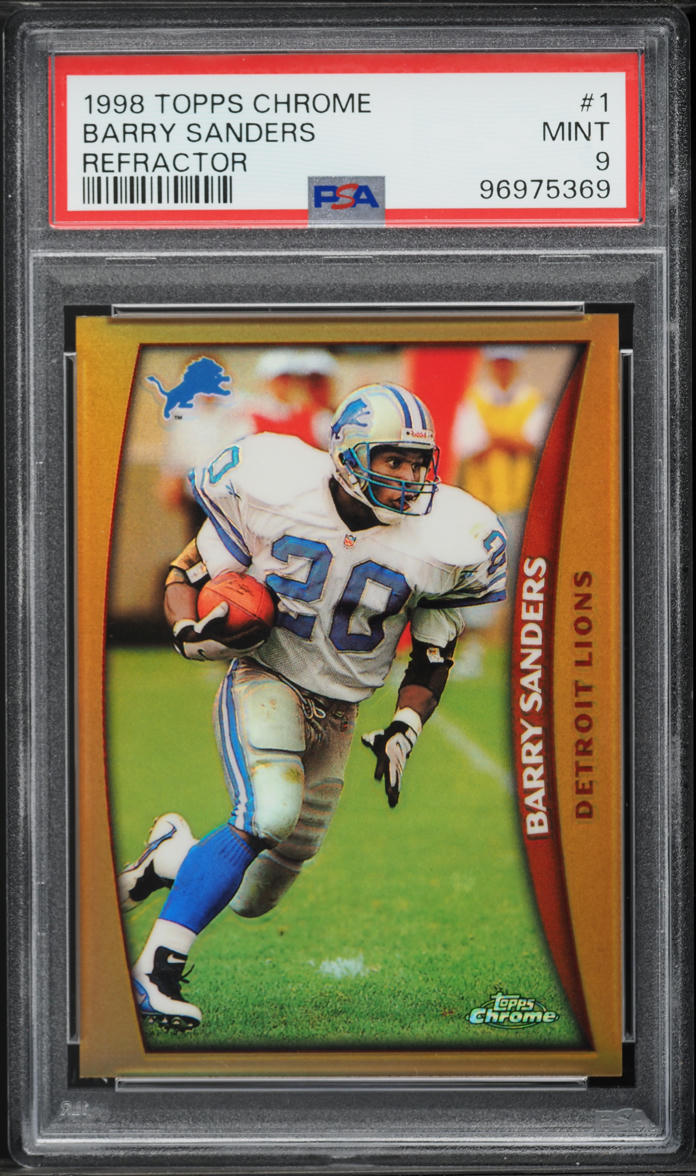1998 Topps Chrome Refractor Barry Sanders #1 PSA 9 MINT