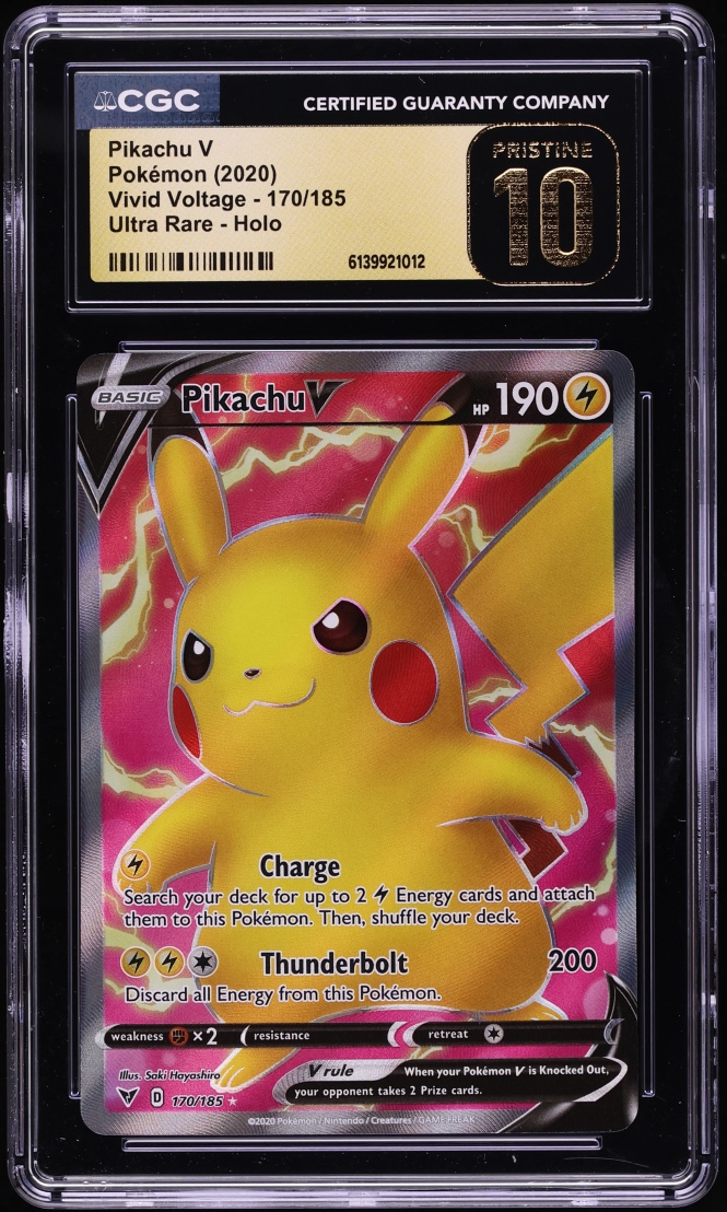 2020 Pokemon Sword & Shield Vivid Voltage Full Art Pikachu V #170 CGC 10 PRISTINE