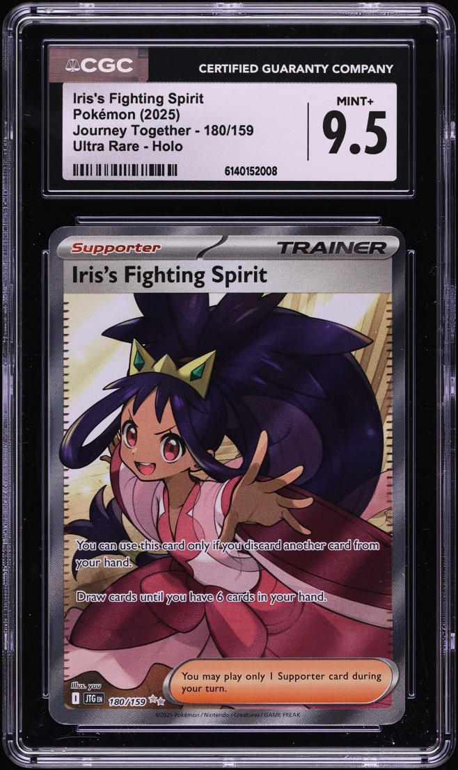 2025 Pokemon Scarlet & Violet Journey Together Full Art Iris's Fighting Spirit #180 CGC 9.5
