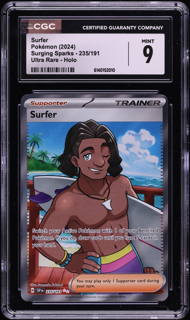 2024 Pokemon Scarlet & Violet Surging Sparks Full Art Surfer #235 CGC 9 MINT