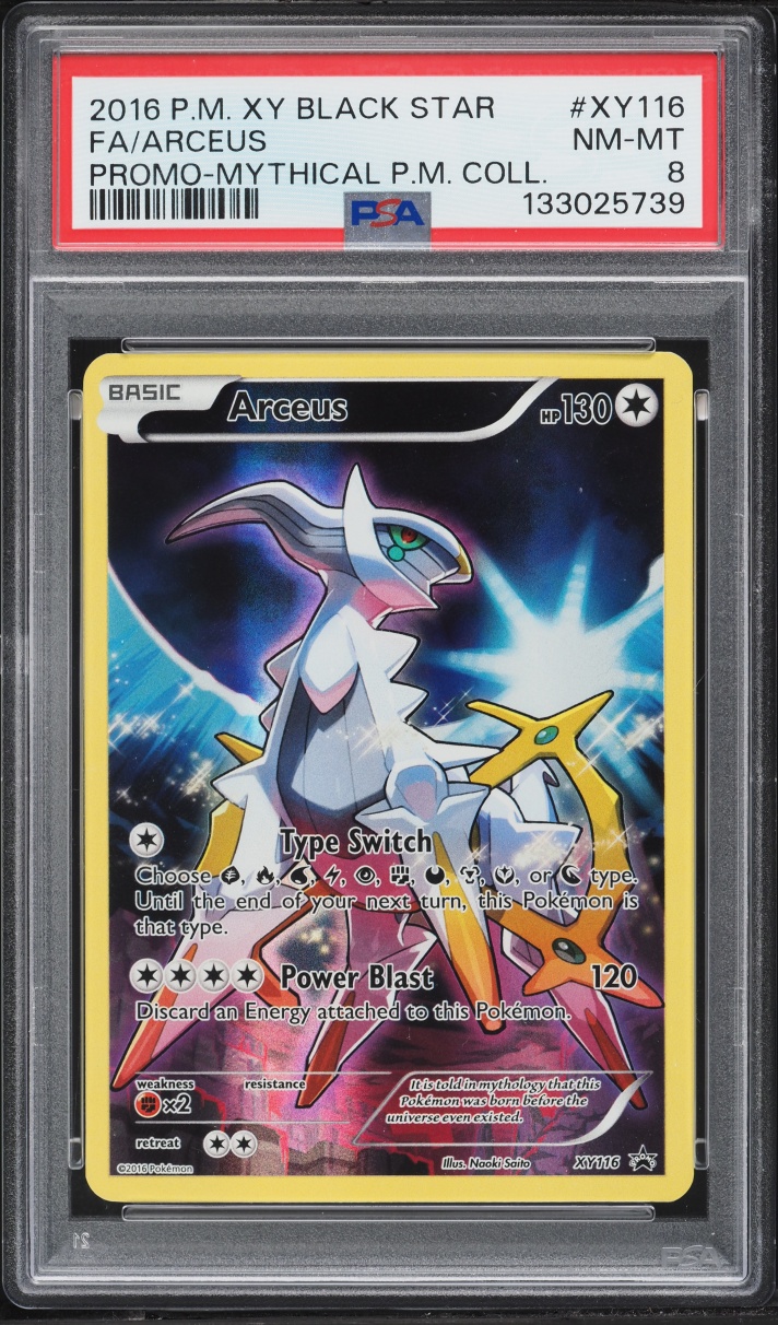 2016 Pokemon XY Promo Mythical Collection Full Art Arceus #XY116 PSA 8 NM-MT