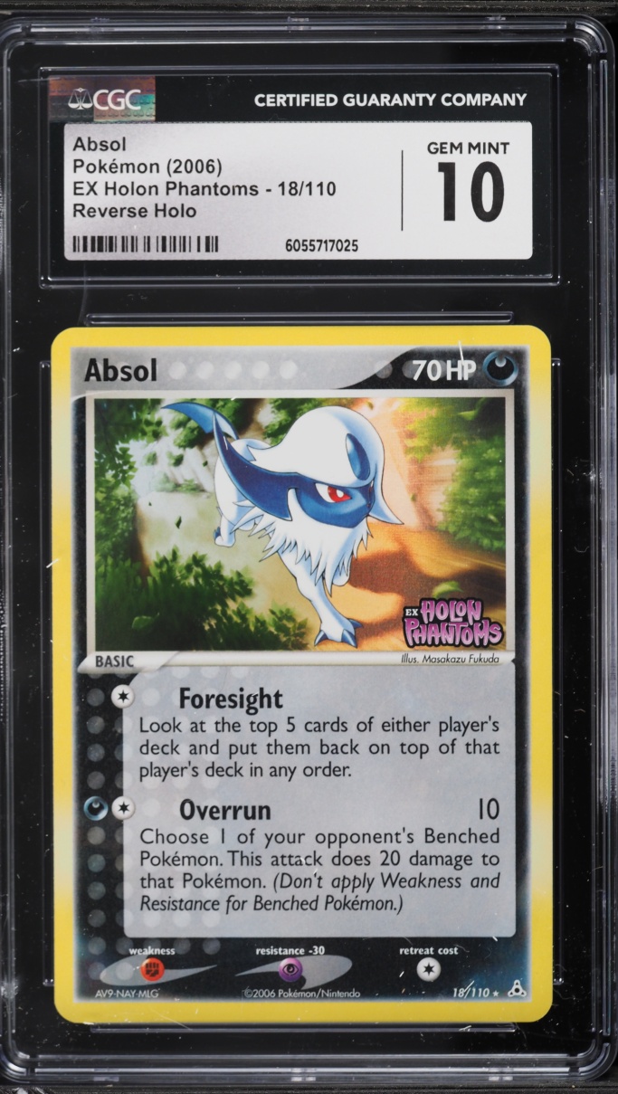 2006 Pokemon EX Holon Phantoms Reverse Holo Absol #18 CGC 10 GEM MINT