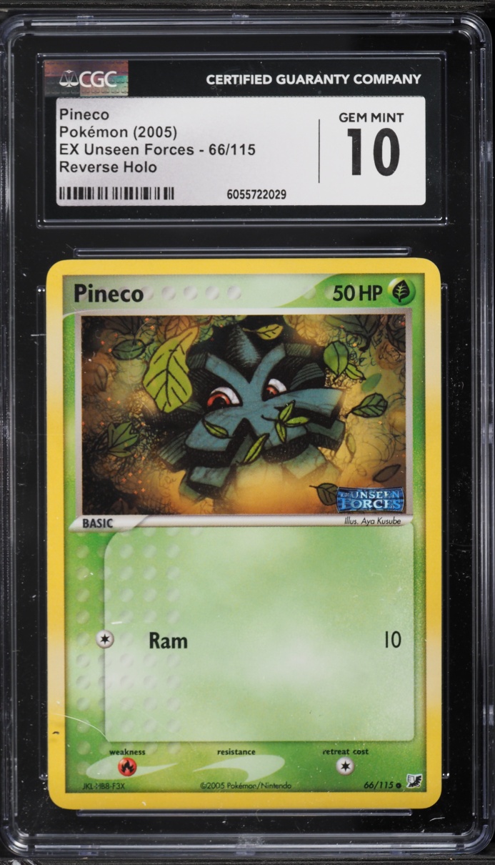 2005 Pokemon EX Unseen Forces Reverse Holo Pineco #66 CGC 10 GEM MINT