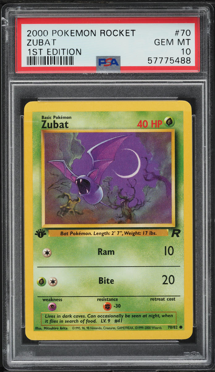 2000 Pokemon Team Rocket 1st Edition Zubat #70 PSA 10 GEM MINT