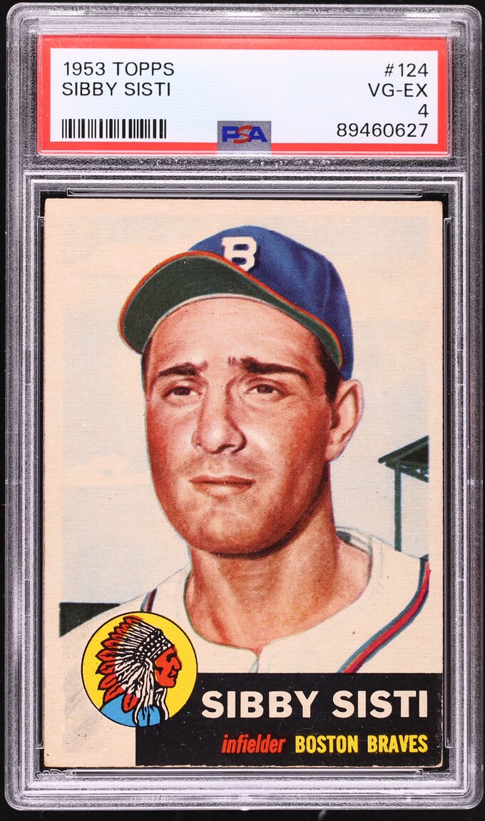 1953 Topps Sibby Sisti #124 PSA 4 VGEX