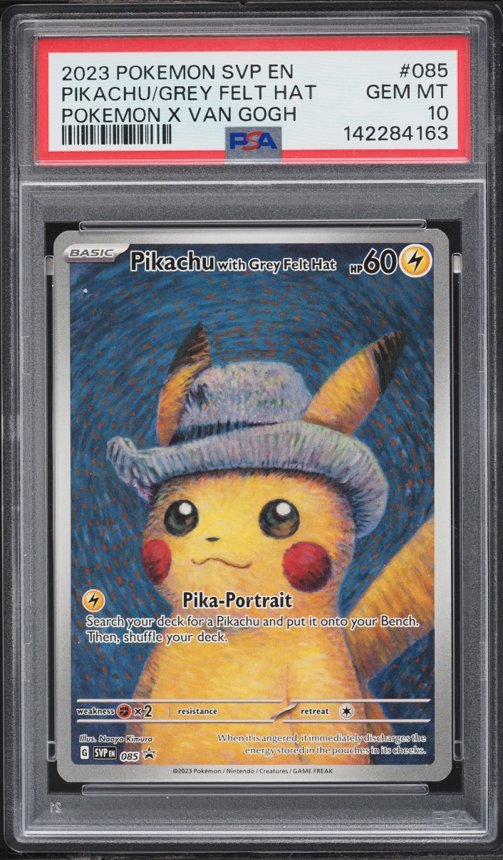 2023 Pokemon Scarlet & Violet Promo Van Gogh Alt Art Pikachu With Grey Felt Hat #85 PSA 10 GEM