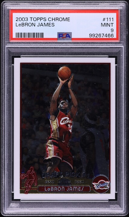 2008 Topps Chrome Refractor LeBron James #23 PSA 9 MINT on