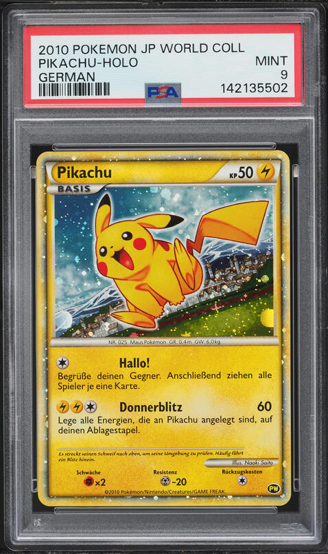 2010 Pokemon Korean World Collection Holo Pikachu PSA 10 GEM MINT