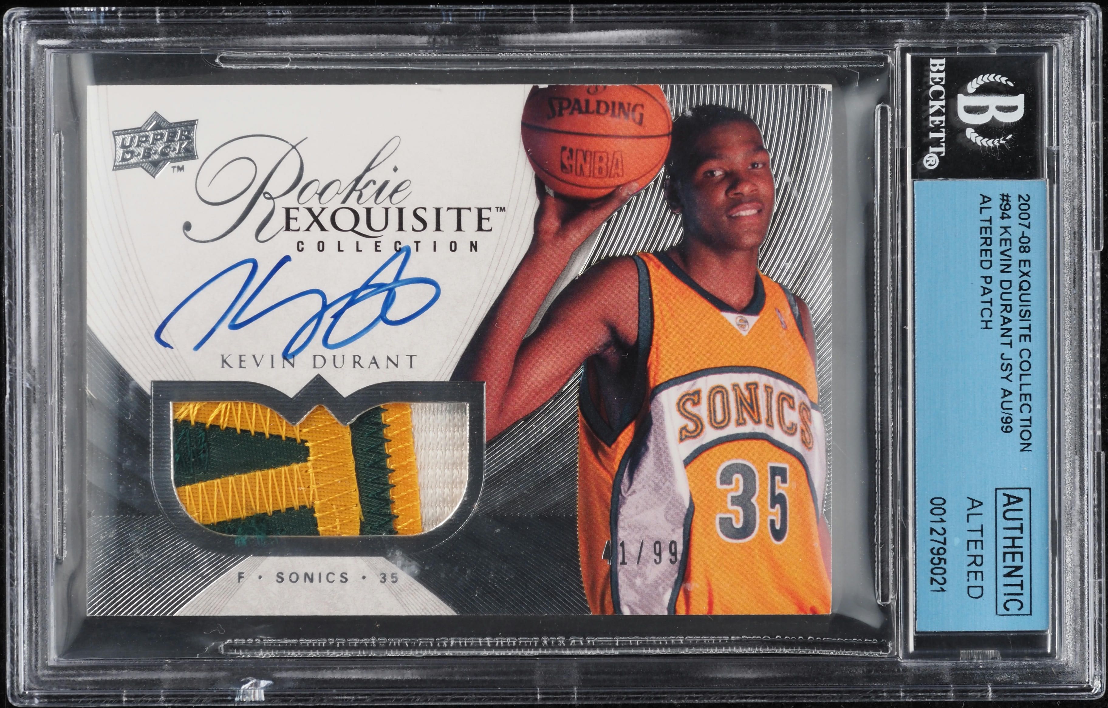 2007 Exquisite Collection Kevin Durant ROOKIE PATCH AUTO /99 #94 BGS AUTH