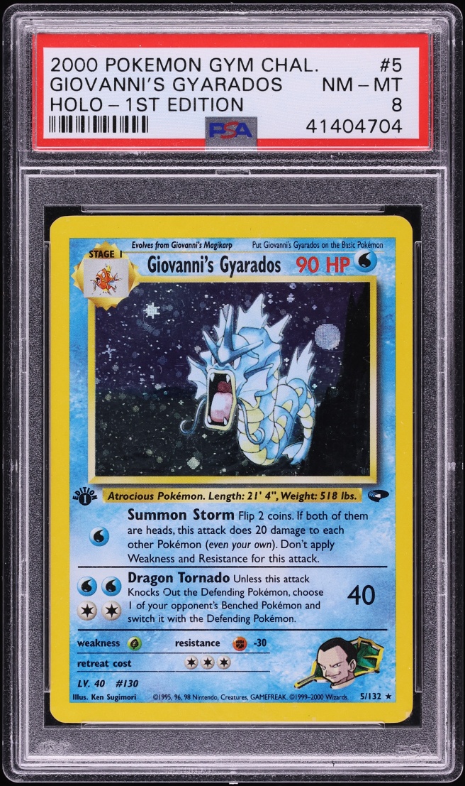 2000 Pokemon Gym Challenge 1st Edition Holo Giovanni's Gyarados #5 PSA 8 NM-MT