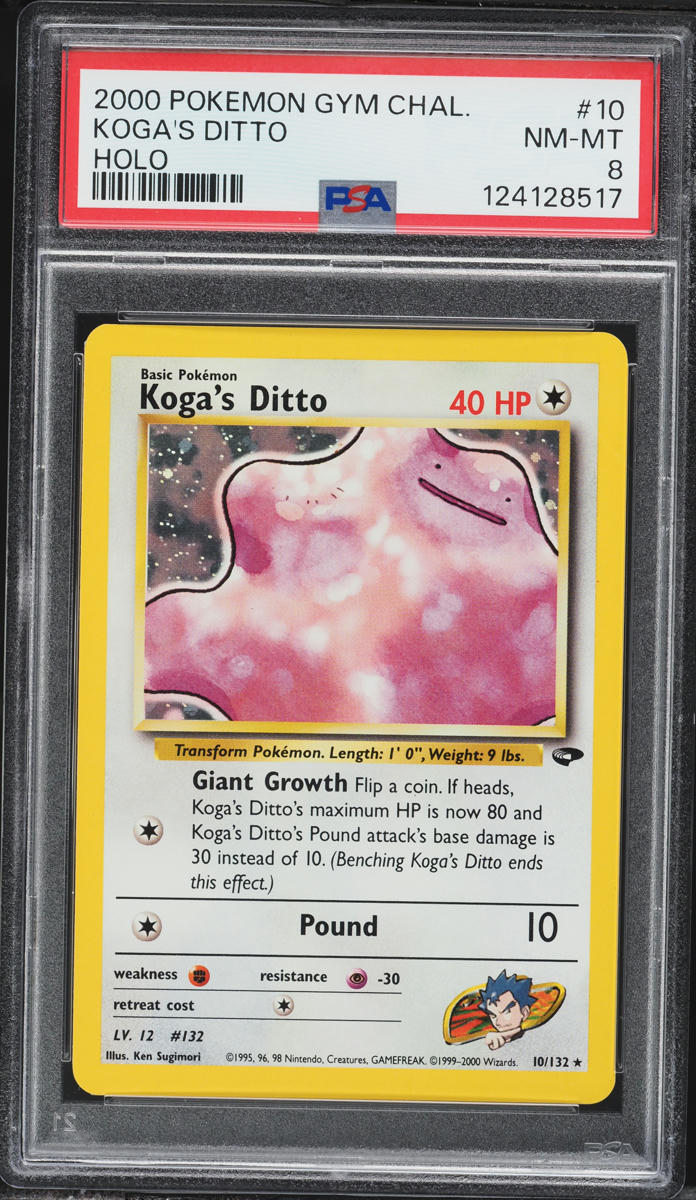 2000 Pokemon Gym Challenge Holo Koga's Ditto #10 PSA 8 NM-MT