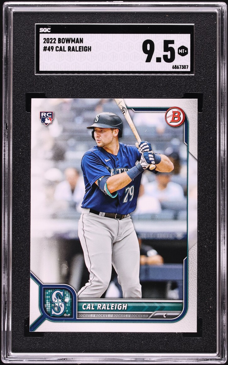 2022 Bowman Cal Raleigh ROOKIE #49 SGC 9.5 MINT+