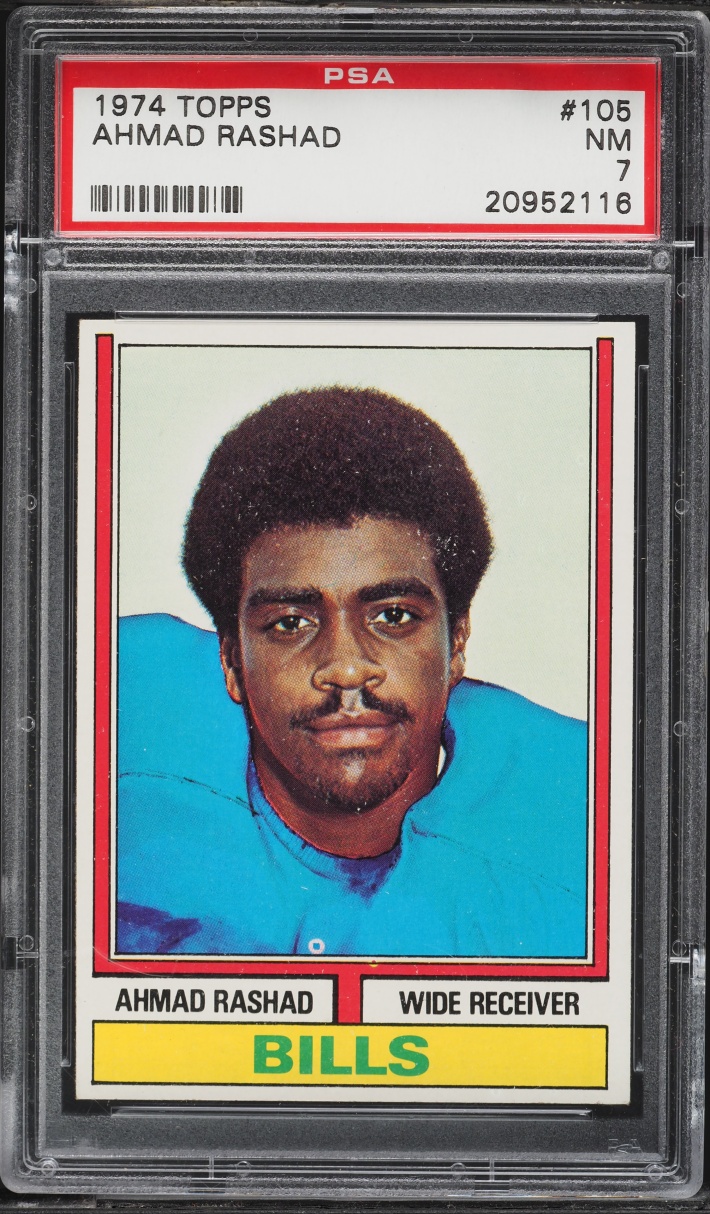 1974 Topps Football Ahmad Rashad ROOKIE #105 PSA 7 NRMT