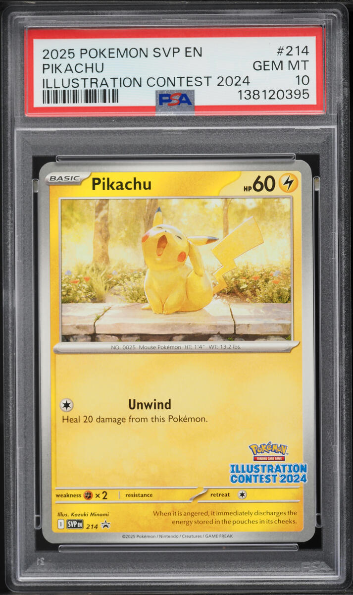 2025 Pokemon Scarlet & Violet Promo Illustration Contest Pikachu #214 PSA 10 GEM MINT