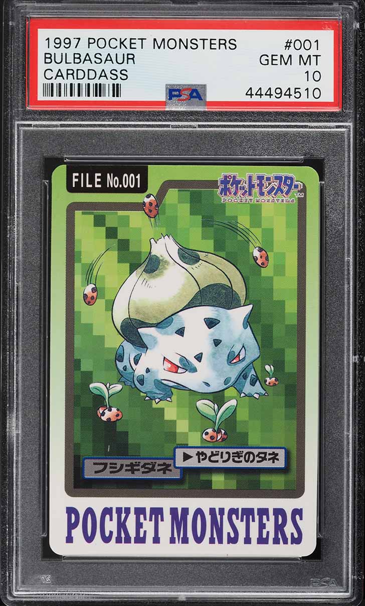 1997 Pokemon Japanese Pocket Monsters Carddass Bulbasaur #1 PSA 10 GEM MINT