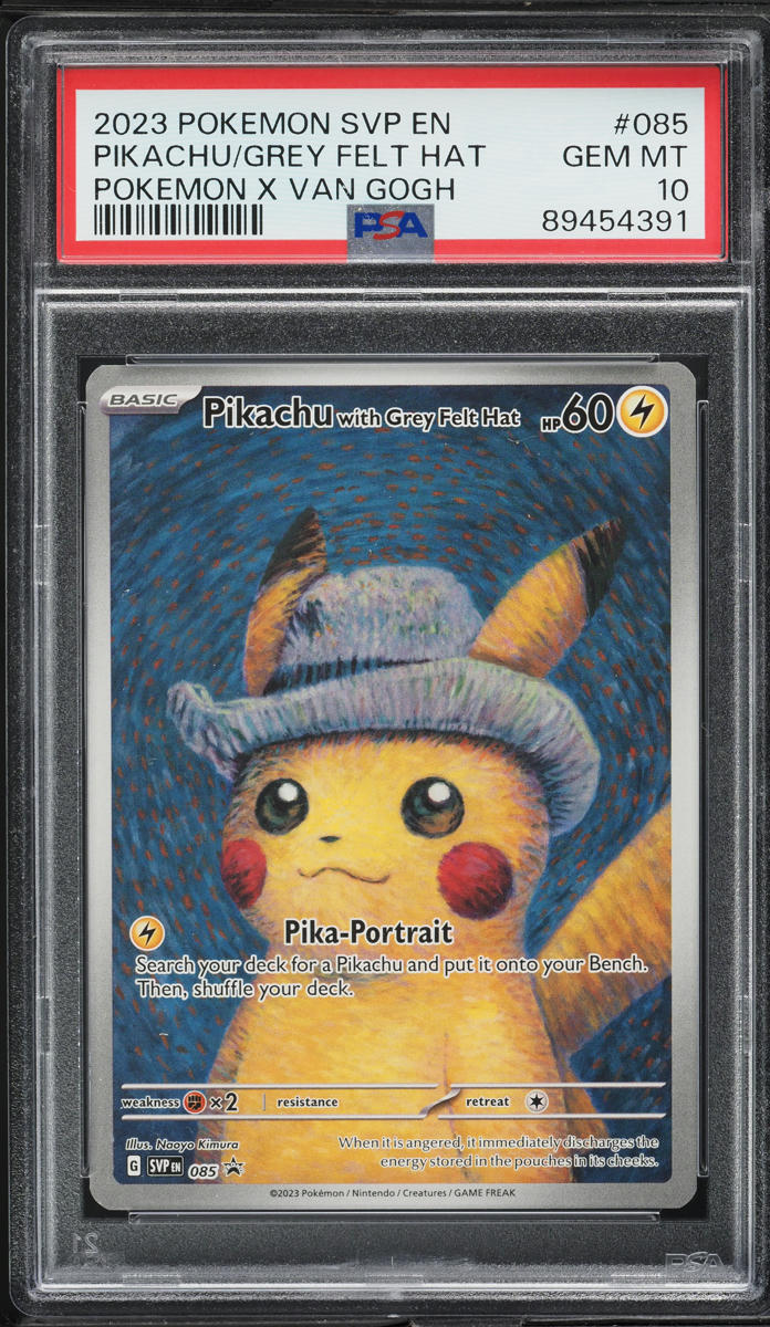 2023 Pokemon Scarlet & Violet Promo Van Gogh Pikachu With Grey Felt Hat #85 PSA 10 GEM MINT