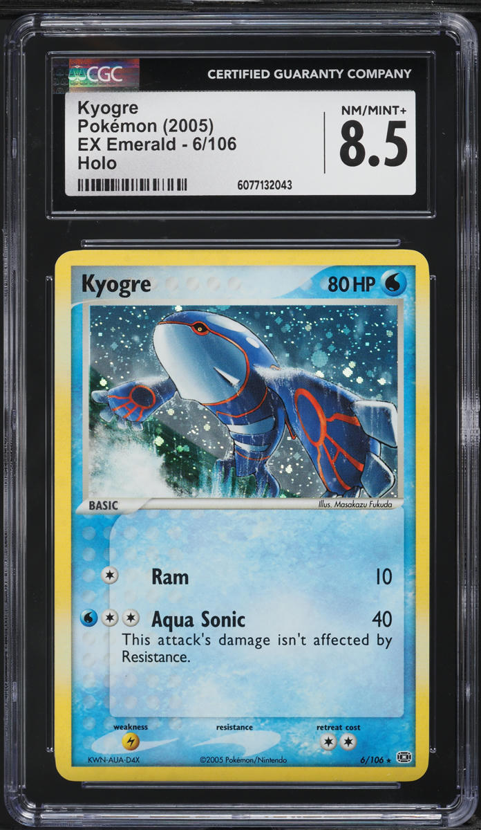 2005 Pokemon EX Emerald Holo Kyogre #6 CGC 8.5 NM-MT+