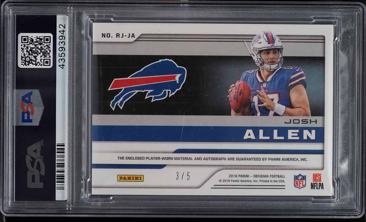 2018 Panini Obsidian Red Josh Allen ROOKIE PATCH AUTO DNA 10 /5 PSA 10 GEM MINT