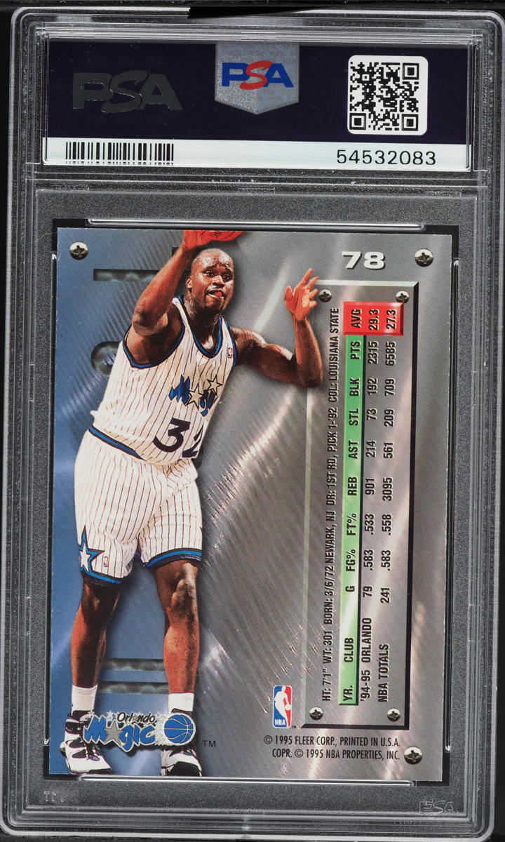1995 Metal Basketball Shaquille O'Neal #78 PSA 10 GEM MINT