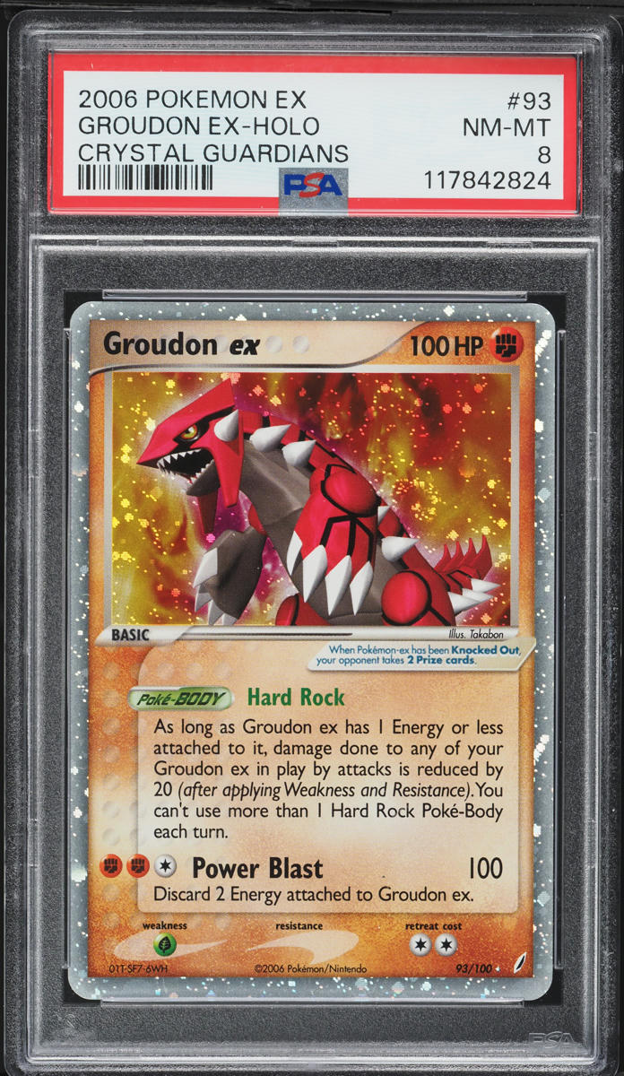 2006 Pokemon EX Crystal Guardians Holo Groudon ex #93 PSA 8 NM-MT
