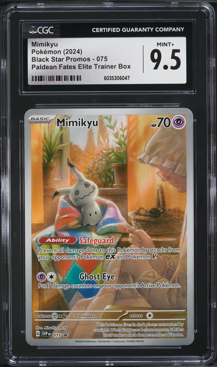 2024 Pokemon SV Black Star Promo Paldean Fates ETB Mimikyu #75 CGC 9.5 MINT+